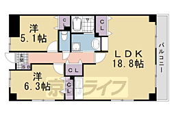 サンハイム井上 2LDKの間取図画像