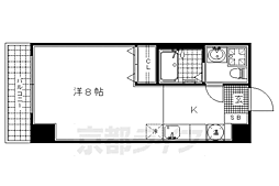 ローサオルデン 1Kの間取図画像