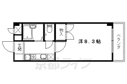 メディナ椥辻 1Kの間取図画像