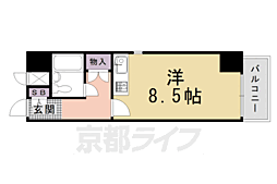 グラン・ドムール五条烏丸 ワンルームの間取図画像