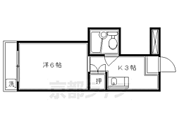 ビーノ清水ろくはら 1Kの間取図画像