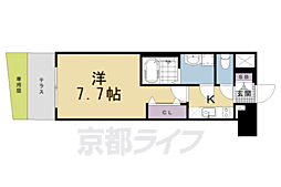 京都市伏見区竹田向代町川町マンション 1Kの間取図画像