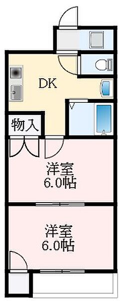 大阪府大阪市平野区長吉長原3丁目(賃貸マンション2DK・2階・33.20㎡)の写真 その2