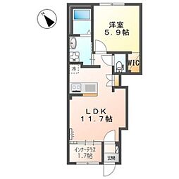 フェイトデラフォレスタ 1階1LDKの間取り
