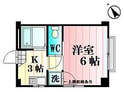 高木祗園ビル 3階1Kの間取り