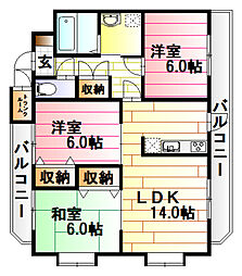 サンテラス根石 3LDKの間取図画像