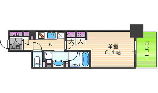 ザ・パークハビオ堂島 ｜大阪府大阪市北区堂島2丁目(賃貸マンション1K・3階・24.26㎡)の写真 その2