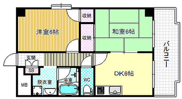 クーランデール天神橋 ｜大阪府大阪市北区天神橋8丁目(賃貸マンション2DK・7階・42.00㎡)の写真 その2