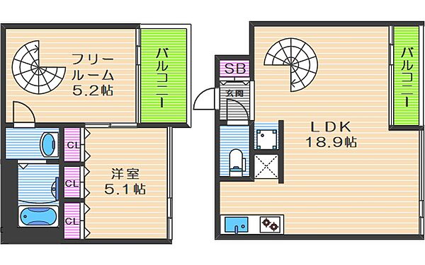 セイワ南堀江リバーレジデンスWEST ｜大阪府大阪市西区南堀江1丁目(賃貸マンション1SLDK・6階・67.58㎡)の写真 その2