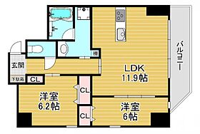 リリィベル梅田西  ｜ 大阪府大阪市福島区福島6丁目（賃貸マンション2LDK・7階・53.73㎡） その2