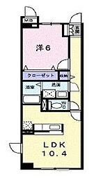 スプリング2 1LDKの間取図画像