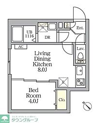 Aglaia 新宿横寺町 1LDKの間取図画像