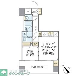 エミリブ東長崎 1LDKの間取図画像