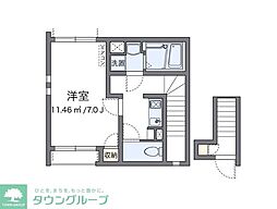 オリーブハウス8 1Kの間取図画像