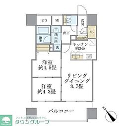 エミリブ東長崎 2LDKの間取図画像