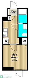 タスキsmart方南町 1Kの間取図画像