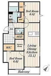 ＰＬＡＣＩＤＯ．Ｎ 2階2LDKの間取り