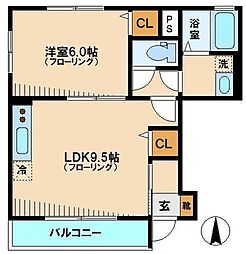 西武池袋線 練馬駅 徒歩12分の賃貸アパート 1階1LDKの間取り