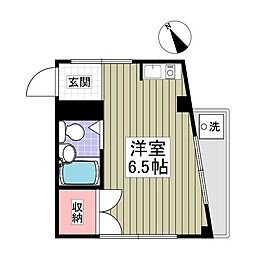 西武池袋線 東長崎駅 徒歩5分の賃貸マンション 3階ワンルームの間取り
