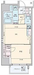 都営大江戸線 練馬駅 徒歩4分の賃貸マンション 6階1DKの間取り