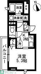 東武東上線 下板橋駅 徒歩2分の賃貸マンション 3階1Kの間取り
