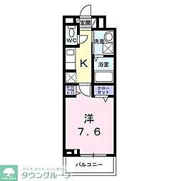 フィオーレIOGI 1Kの間取図画像