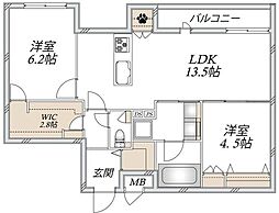 間取図画像 2LDK