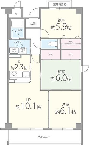 リーブ平田 ｜大阪府茨木市平田2丁目(賃貸マンション3LDK・3階・65.61㎡)の写真 その2