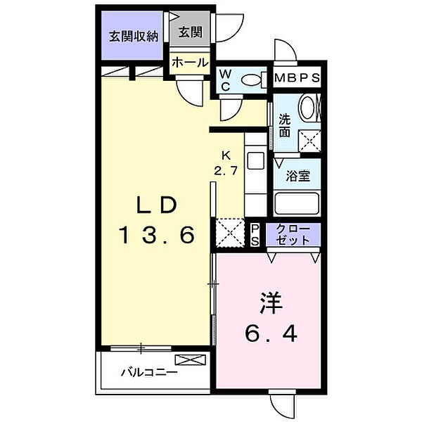 Ｌ’ｉＬＬ　登町 ｜大阪府高槻市登町(賃貸マンション1LDK・1階・52.37㎡)の写真 その2