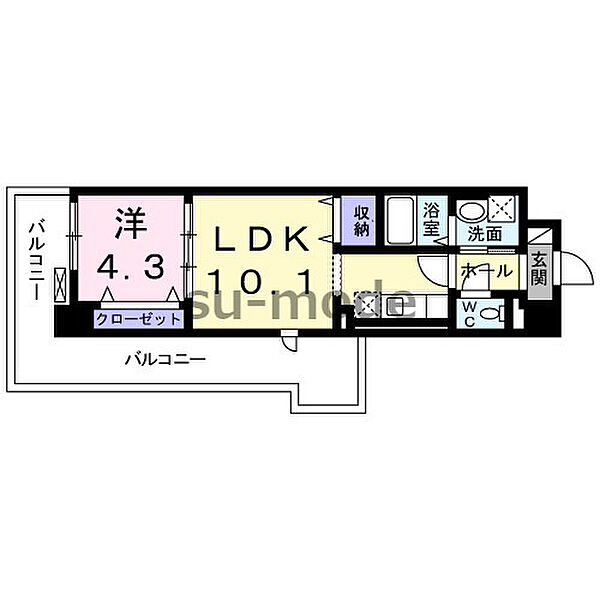 サンプラザ茨木 ｜大阪府茨木市郡山2丁目(賃貸マンション1LDK・3階・38.61㎡)の写真 その2