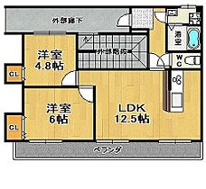 福岡県久留米市三潴町玉満3883-8（賃貸アパート2LDK・2階・59.50㎡） その2