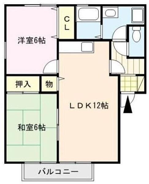 福岡県久留米市上津町(賃貸アパート2LDK・2階・57.00㎡)の写真 その2