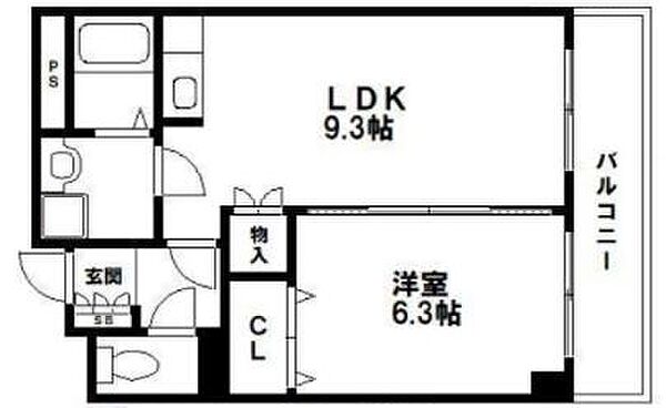 福岡県久留米市本町(賃貸マンション1LDK・3階・40.32㎡)の写真 その2