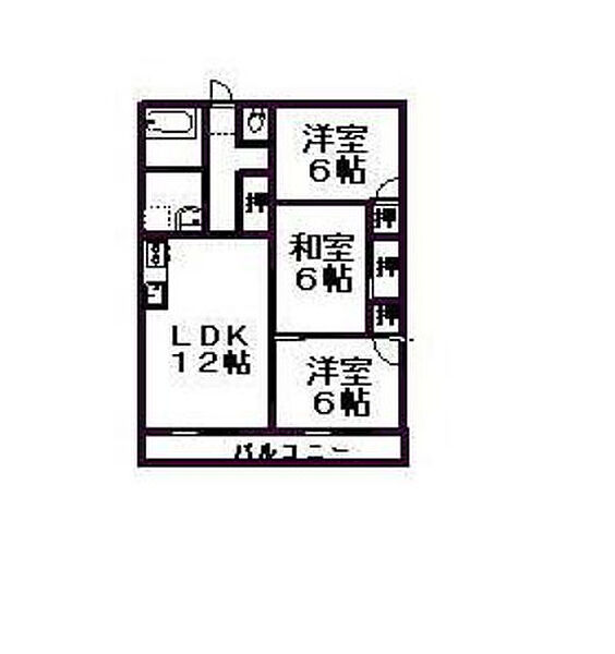 福岡県久留米市津福今町(賃貸マンション3LDK・3階・63.68㎡)の写真 その2