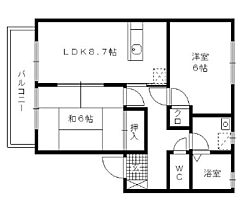 福岡県久留米市合川町1054-2（賃貸アパート2LDK・1階・52.59㎡） その2