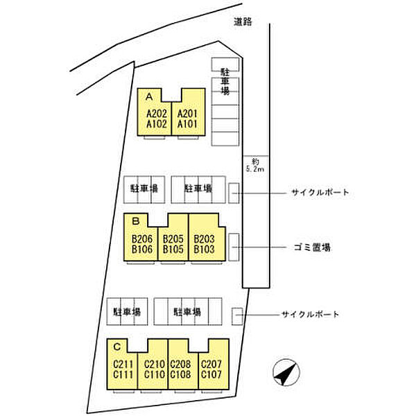 レジデンス21TH Ｃ棟 ｜福岡県久留米市津福本町(賃貸アパート1LDK・2階・50.39㎡)の写真 その3