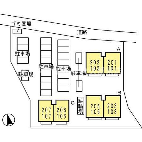 クレセントコートC棟 206号室｜福岡県八女郡広川町大字吉常(賃貸アパート2LDK・2階・55.45㎡)の写真 その3