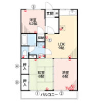 ニューロイヤルビル ｜福岡県久留米市長門石5丁目(賃貸マンション3LDK・4階・73.52㎡)の写真 その2