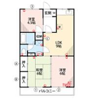 福岡県久留米市長門石5丁目6-3（賃貸マンション3LDK・2階・61.88㎡） その2