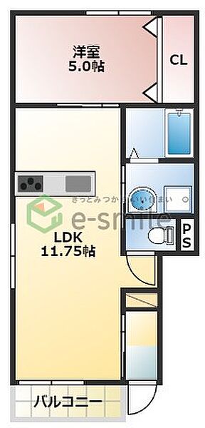 エスカレントみやき ｜佐賀県三養基郡みやき町大字原古賀(賃貸アパート1LDK・1階・41.40㎡)の写真 その4