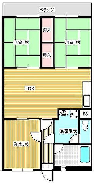 光風ハイツ ｜福岡県久留米市梅満町(賃貸マンション3LDK・3階・70.00㎡)の写真 その2