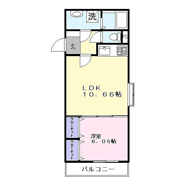 ヴァルール津福 ｜福岡県久留米市津福今町(賃貸マンション1LDK・2階・40.42㎡)の写真 その2