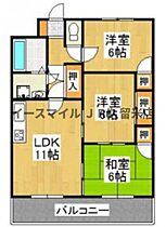 福岡県八女郡広川町大字新代1364-125（賃貸マンション3LDK・5階・60.00㎡） その2