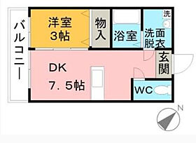 福岡県うきは市吉井町7-8（賃貸アパート1DK・2階・27.89㎡） その2