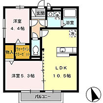 セジュール・ヴォーガ  ｜ 福岡県久留米市安武町武島823-1（賃貸アパート2LDK・2階・47.20㎡） その2