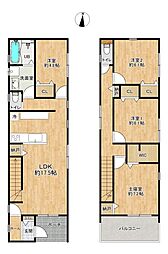 名古屋市北区志賀町二丁目 3SLDKの間取り