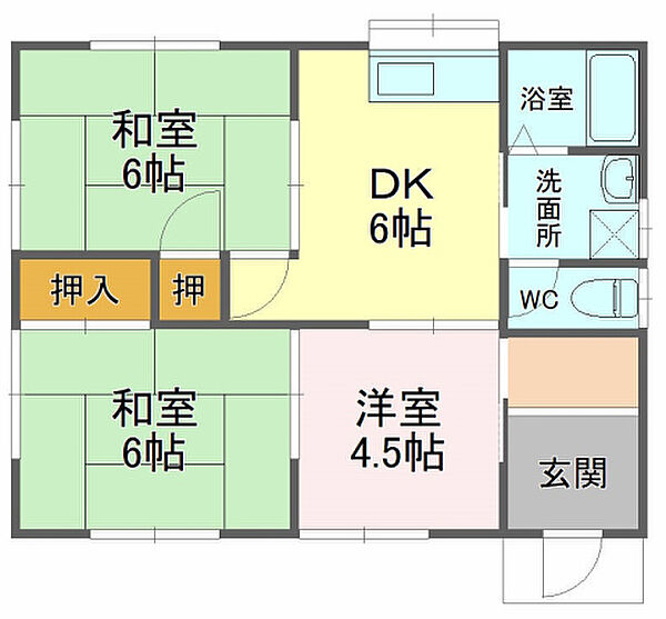 ハイツ岡村 101｜静岡県静岡市駿河区西脇(賃貸アパート3DK・1階・52.17㎡)の写真 その2