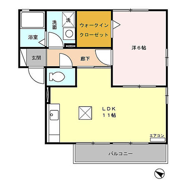 エスペランサB棟 101｜静岡県静岡市葵区瀬名川３丁目(賃貸アパート1LDK・1階・42.14㎡)の写真 その2