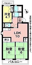 サンシャイン片井 3LDKの間取図画像