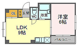 コーポルピナス 1LDKの間取図画像